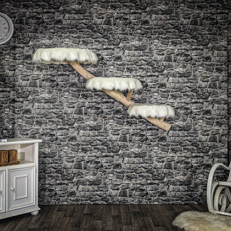 RESERVIERT - Wandkratzbaum 3937 Naturkratzbaum 160 cm lang Kratzbaum Natur Holz Design