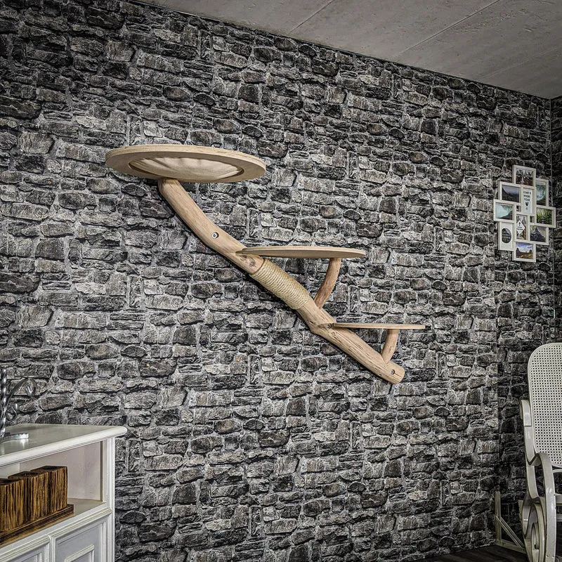 RESERVIERT - Wandkratzbaum 3937 Naturkratzbaum 160 cm lang Kratzbaum Natur Holz Design