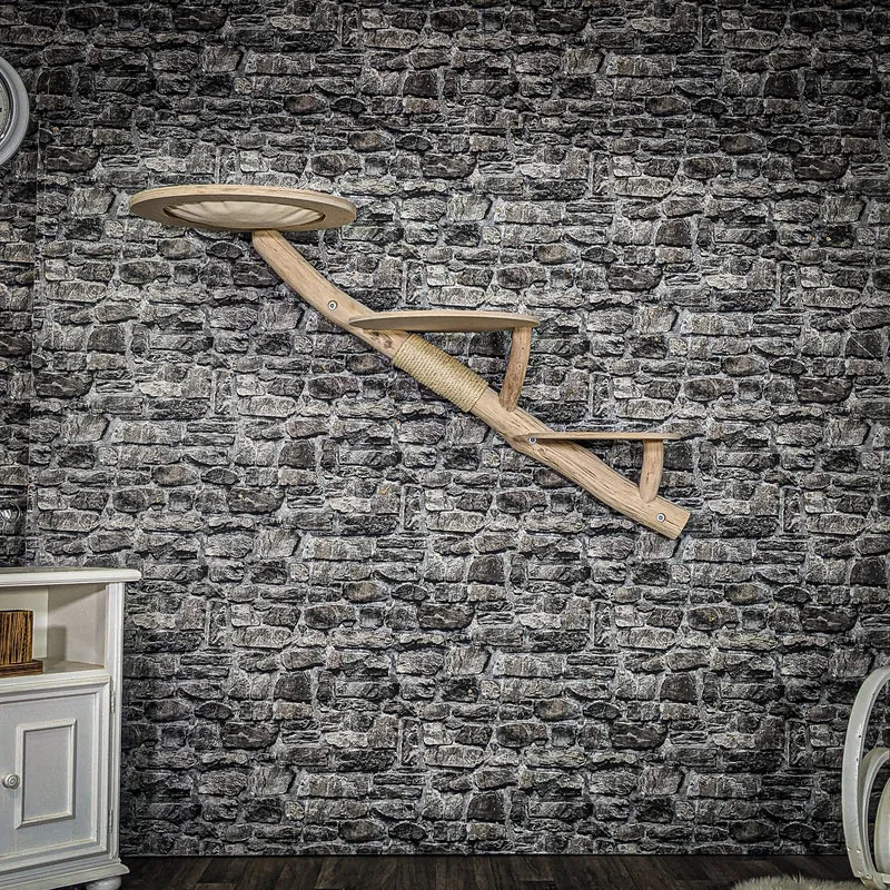 RESERVIERT - Wandkratzbaum 3937 Naturkratzbaum 160 cm lang Kratzbaum Natur Holz Design