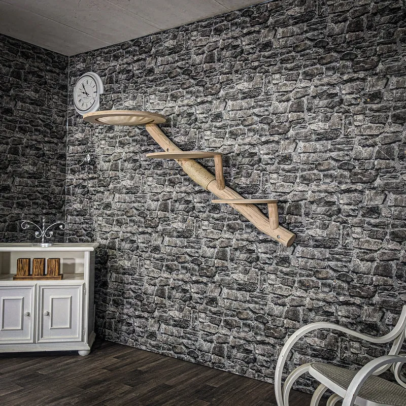 RESERVIERT - Wandkratzbaum 3937 Naturkratzbaum 160 cm lang Kratzbaum Natur Holz Design
