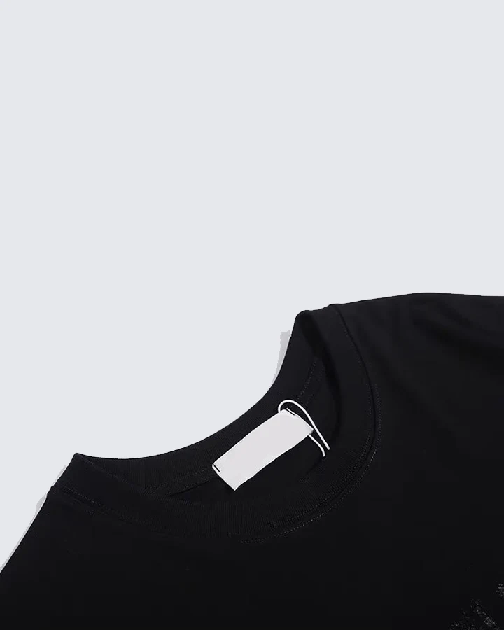 Gothic Chain Print Oversized Black T-Shirt