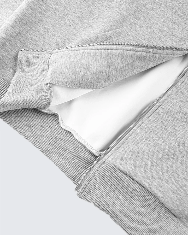 Plaid-Lined Dual-Wear Zip Hoodie