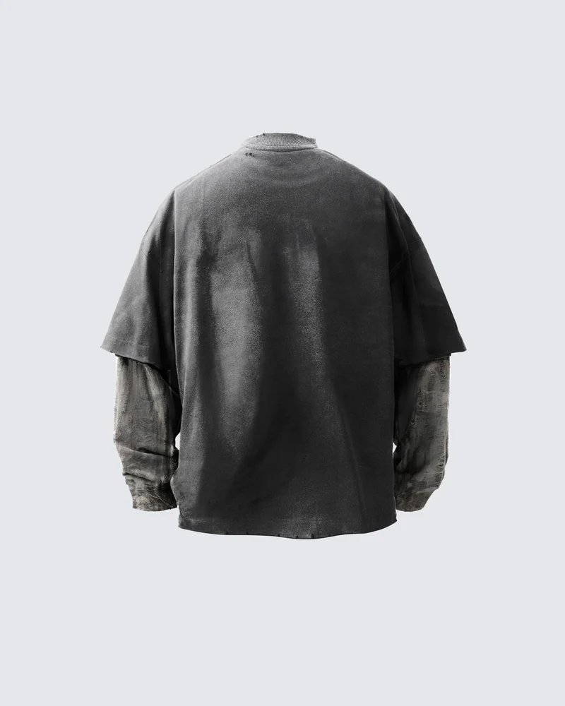 Inked Rebel Layered Tee – Street Art Meets Urban Warfare