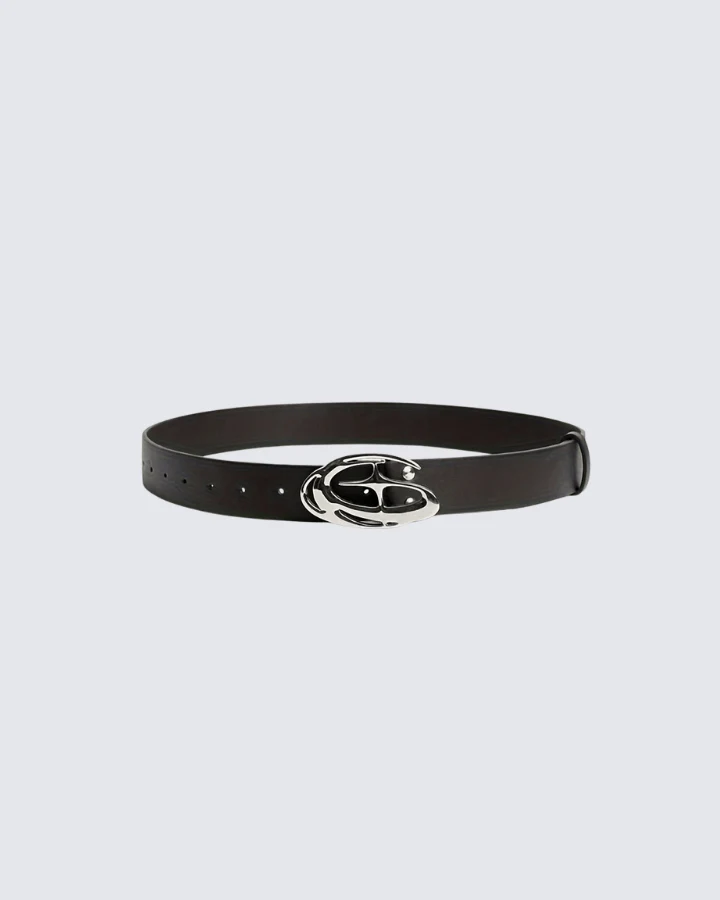 Unique Silver Buckle Design Belt