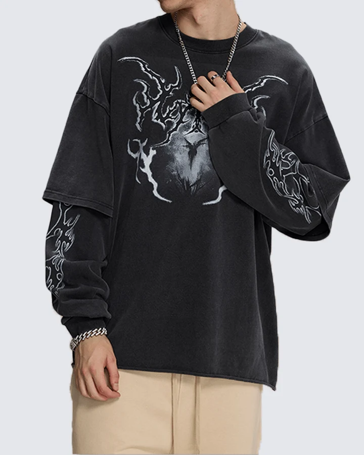 Graphic Oversized Long Sleeve T-shirt