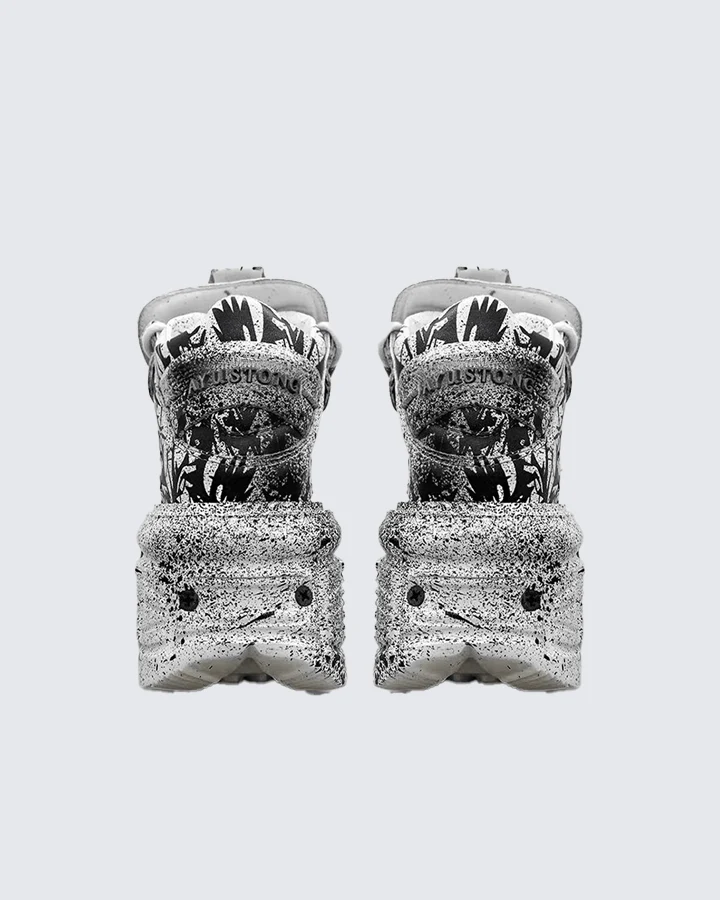 Graffiti Spiked Chunky Platform Sneakers
