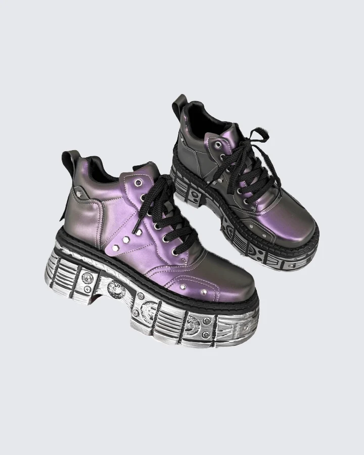Cyberpunk Chunky Platform Sneakers – Futuristic Streetwear Boots