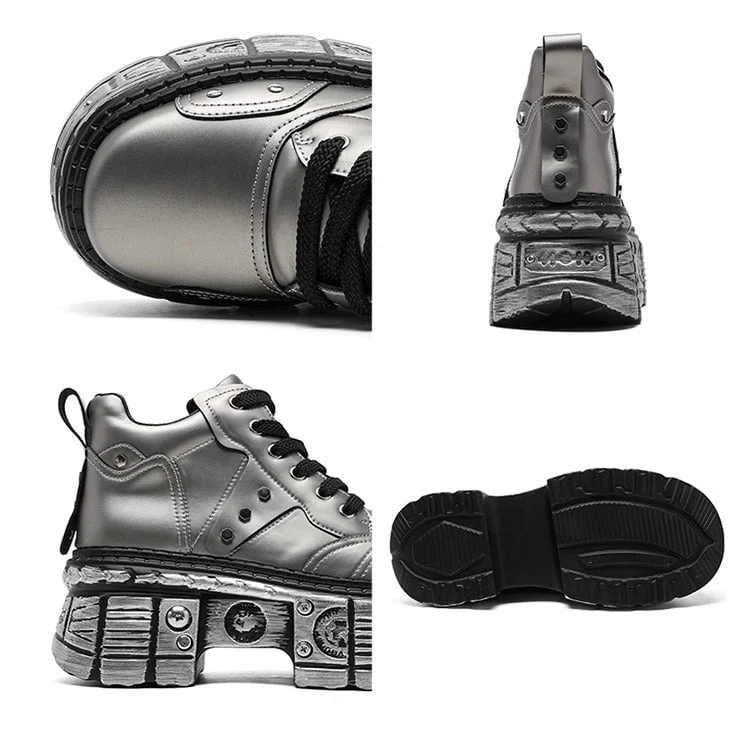Cyberpunk Chunky Platform Sneakers – Futuristic Streetwear Boots
