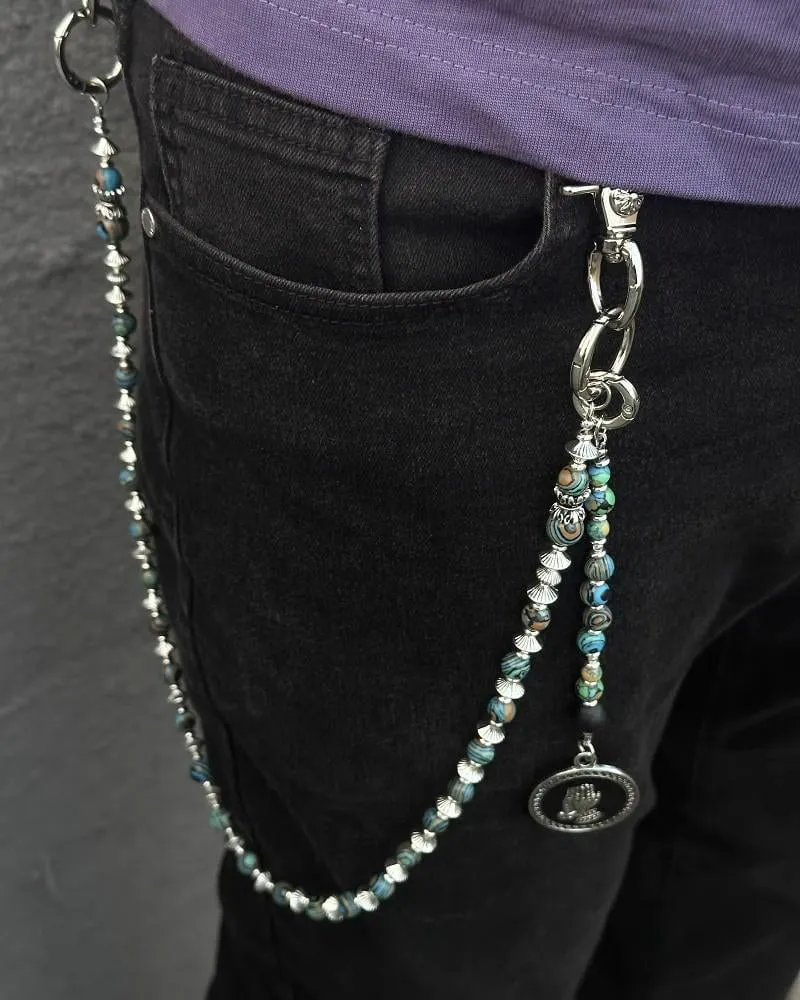 Handmade Turquoise Beaded Jean Chain