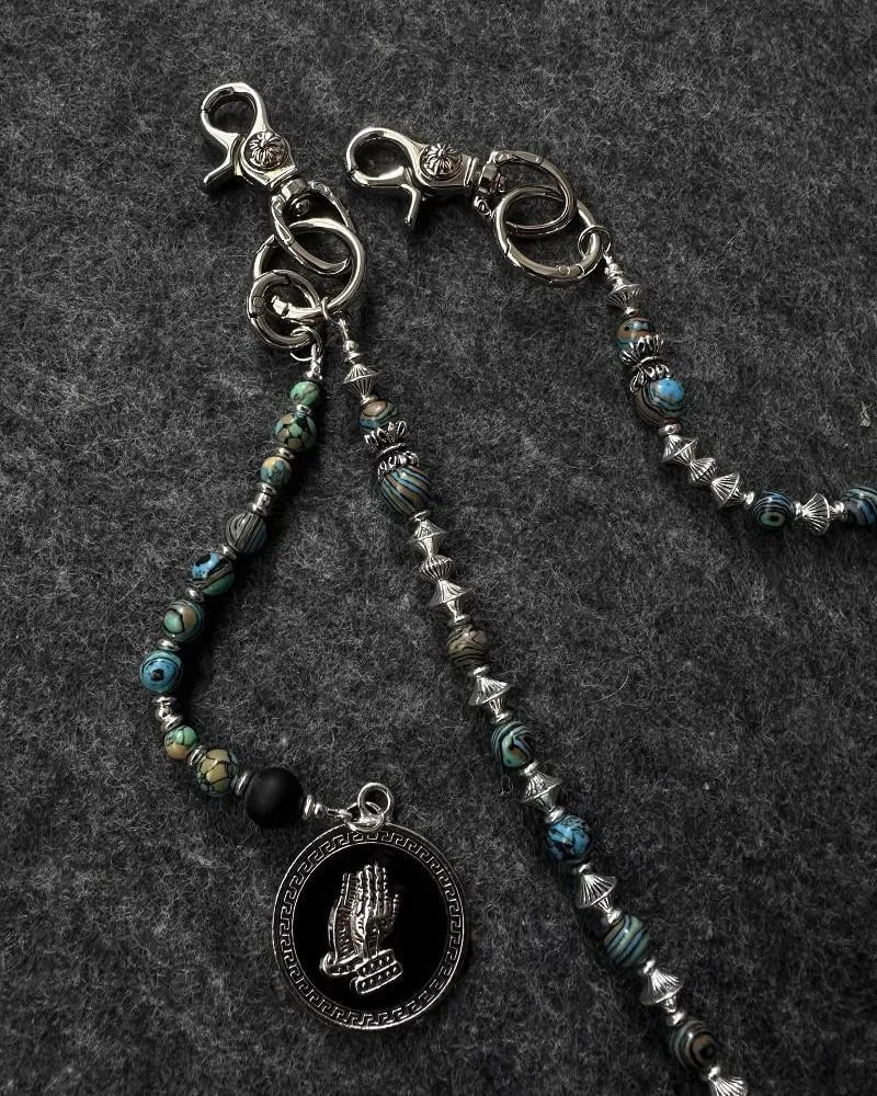 Handmade Turquoise Beaded Jean Chain