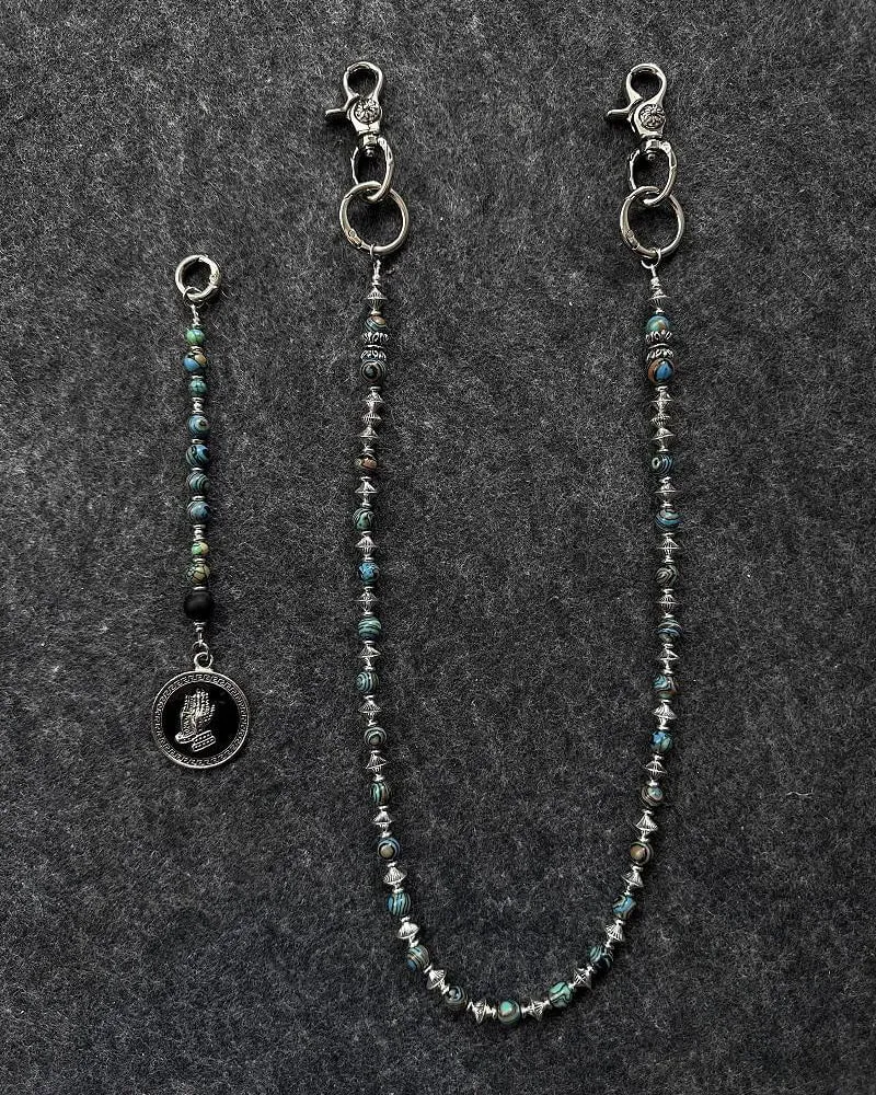 Handmade Turquoise Beaded Jean Chain