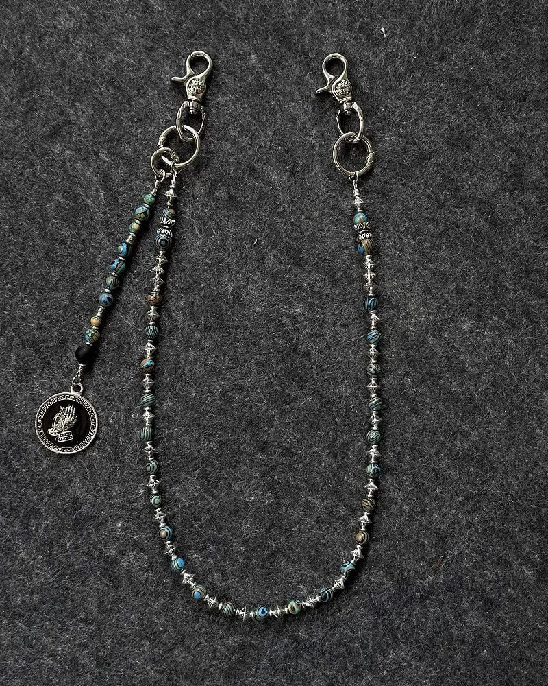Handmade Turquoise Beaded Jean Chain