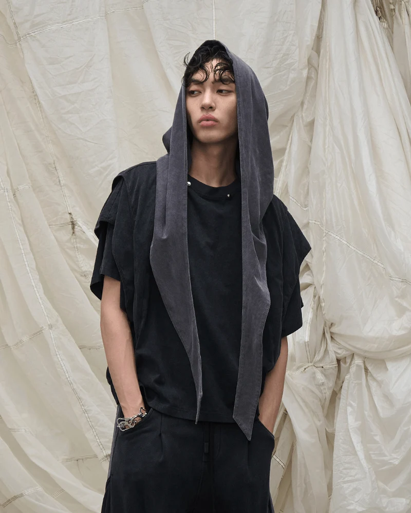 Segmented Wide Cropped Hoodie