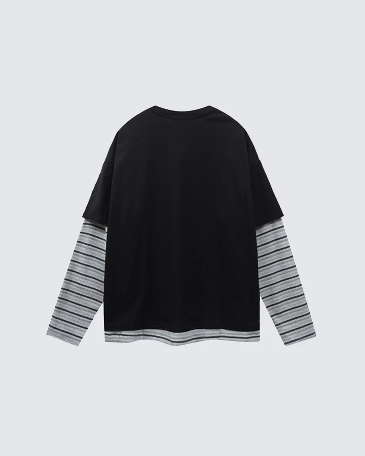 Layered Sleeve Graphic Tee – Vintage Style