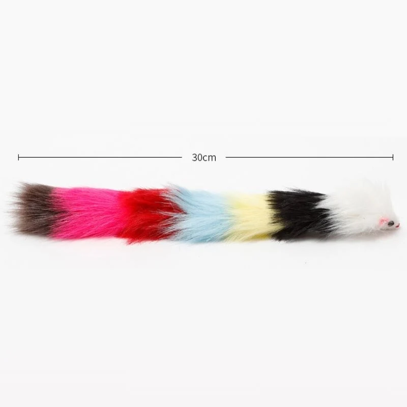 Katzen Spielzeug, Interaktives Katzenspielzeug Maus, Plüschmäuse mit Klingel am Schwanz, 30cm Lang, 5er Set