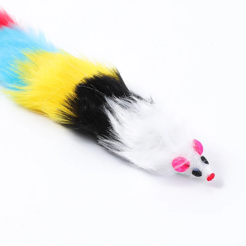 Katzen Spielzeug, Interaktives Katzenspielzeug Maus, Plüschmäuse mit Klingel am Schwanz, 30cm Lang, 5er Set