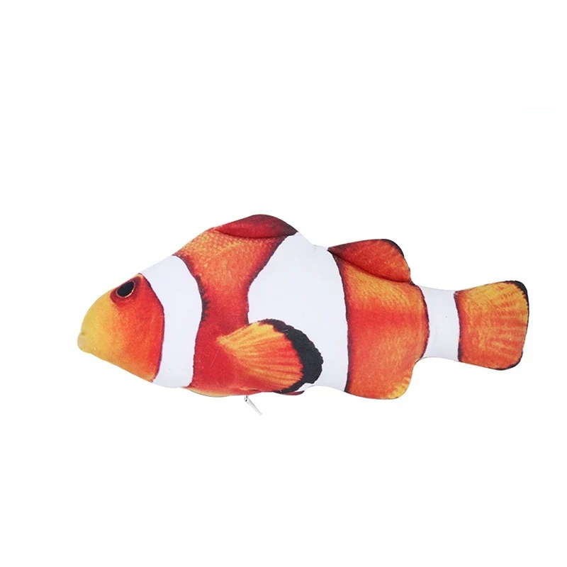 Katze Kuscheltier, Weiches Clownfisch Spielzeug mit Katzenminze, Zipper für einfache Reinigung, Ideal für verspielte Katzen