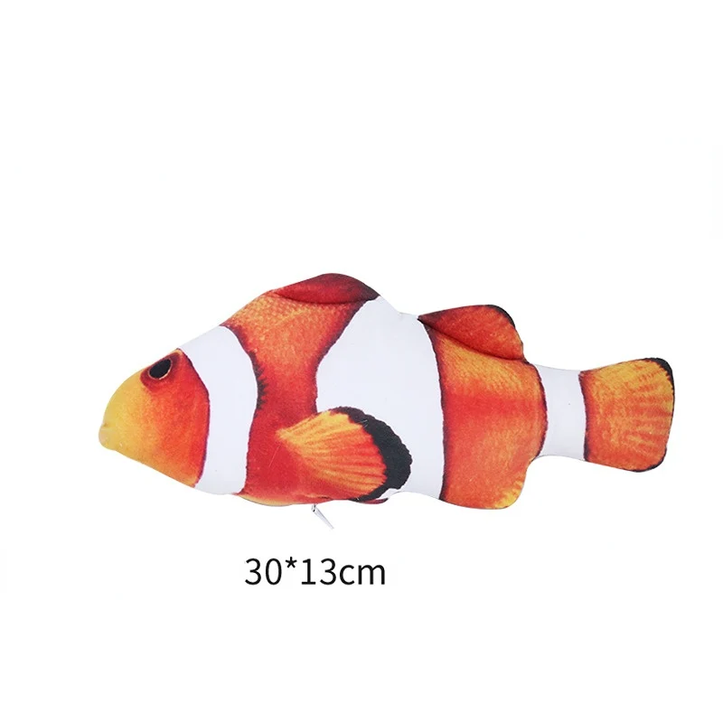 Katze Kuscheltier, Weiches Clownfisch Spielzeug mit Katzenminze, Zipper für einfache Reinigung, Ideal für verspielte Katzen