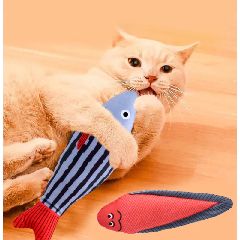 Kuscheltier für Katze, Plüsch Fisch Spielzeug mit Lautes Papier & Katzenminze, Drei Varianten wählbar
