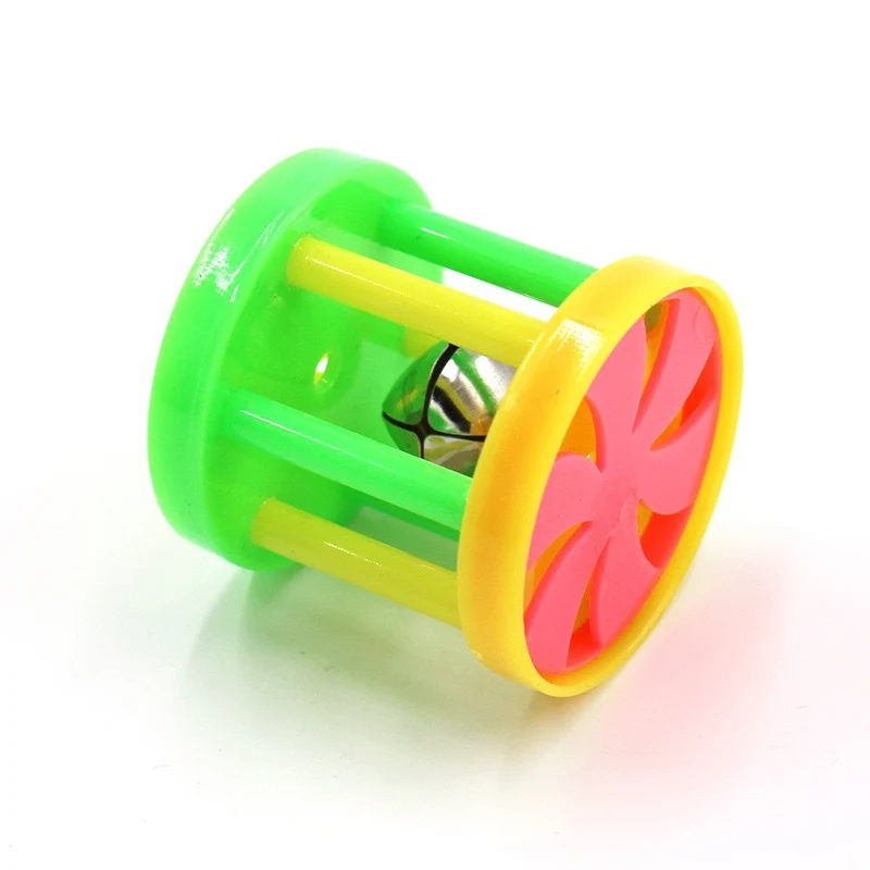 Katzenspielzeug, Bunte kleines Trommel mit Glocken, Kitten Spielzeug für Kätzchen zum Spielen & Entdecken, Zufällige Farbe