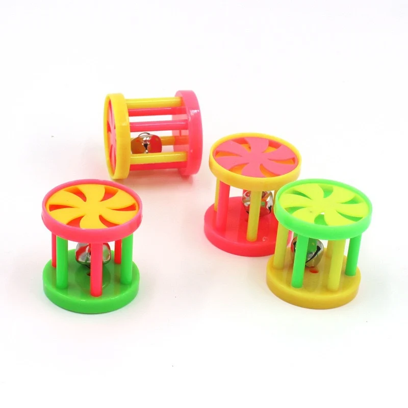 Katzenspielzeug, Bunte kleines Trommel mit Glocken, Kitten Spielzeug für Kätzchen zum Spielen & Entdecken, Zufällige Farbe