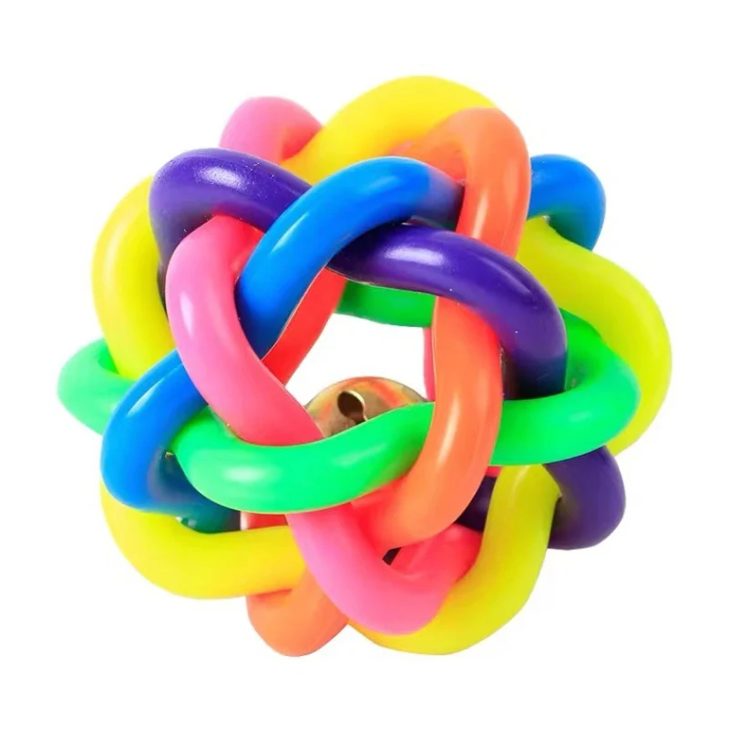 Katzenspielzeug, Interaktive 9 cm Buntes Hohl Katzenball Eingebaute Klingel für alle Katzenliebhaber & Spielen