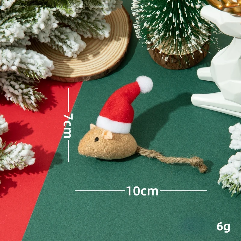 Kuscheltier für Katze, Katzenspielzeug Weihnachts Maus mit Katzenminze, Interaktives Unterhaltungsspielzeug (5 Stück)