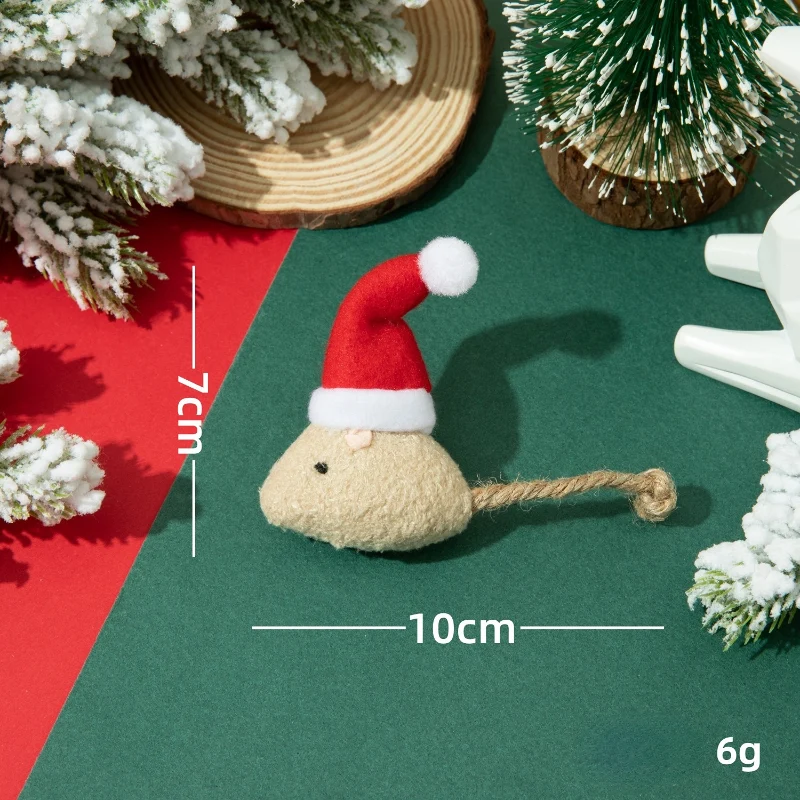 Kuscheltier für Katze, Katzenspielzeug Weihnachts Maus mit Katzenminze, Interaktives Unterhaltungsspielzeug (5 Stück)