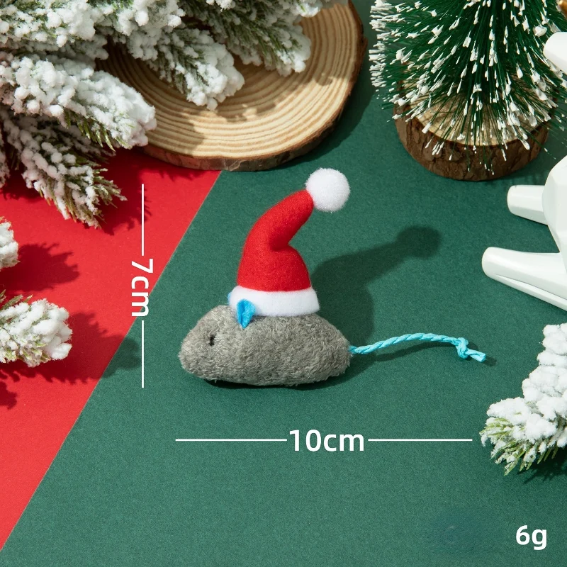 Kuscheltier für Katze, Katzenspielzeug Weihnachts Maus mit Katzenminze, Interaktives Unterhaltungsspielzeug (5 Stück)