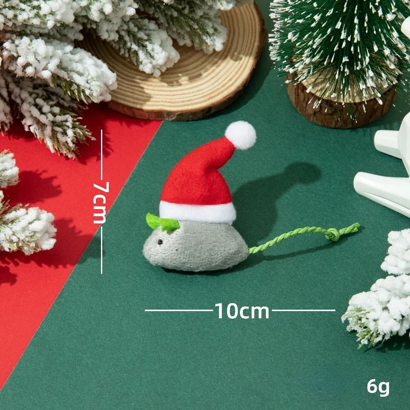 Kuscheltier für Katze, Katzenspielzeug Weihnachts Maus mit Katzenminze, Interaktives Unterhaltungsspielzeug (5 Stück)
