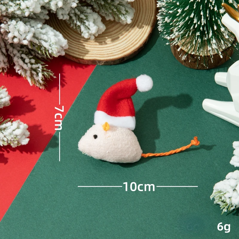 Kuscheltier für Katze, Katzenspielzeug Weihnachts Maus mit Katzenminze, Interaktives Unterhaltungsspielzeug (5 Stück)