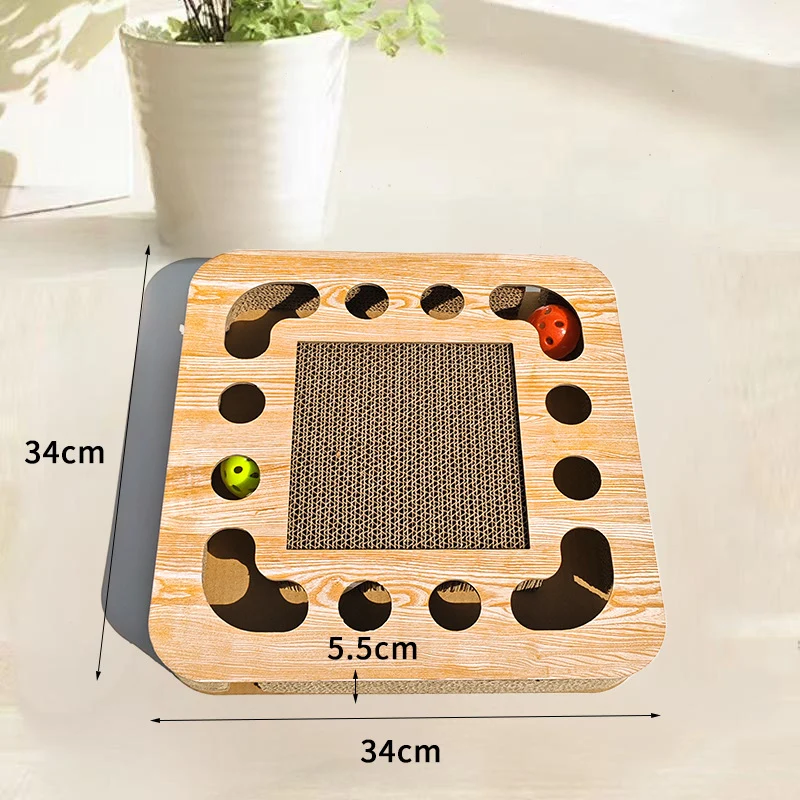 Spielzeug Katze, Multifunktionales Intelligenzspielzeug für Katzen, 2-in-1 Kratzbrett und Ballspielzeug, robust und langlebig