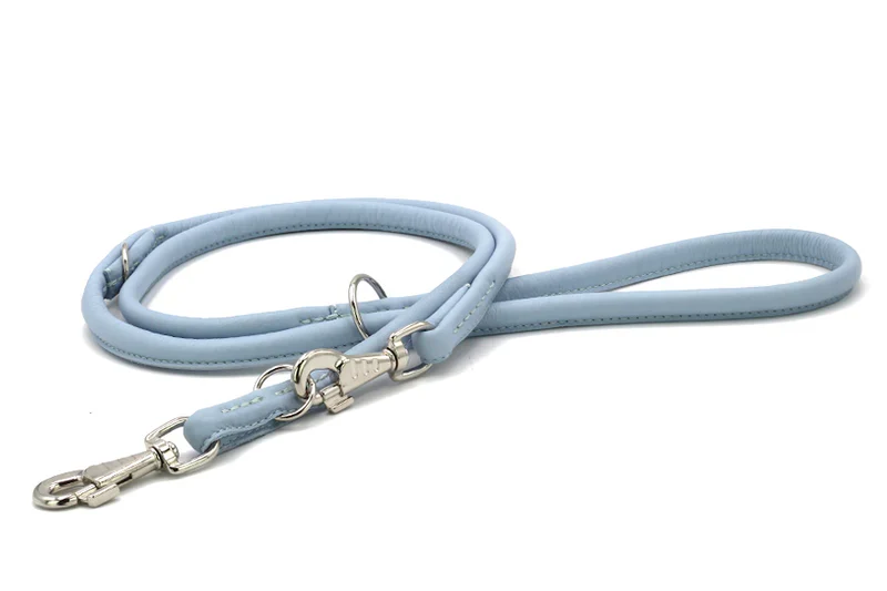 Lederleine rundgenäht Sunrise - Ice Blue/2 m