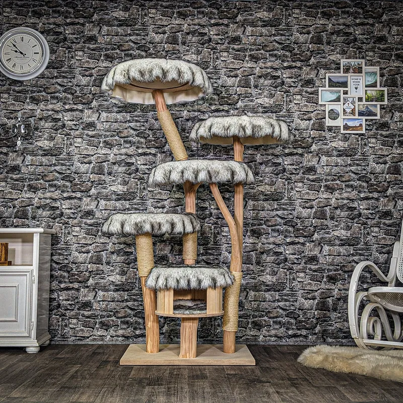 Naturkratzbaum 3932 Kratzbaum Natur Holz Design 175 cm hoch Katzenbaum