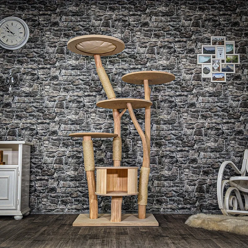 Naturkratzbaum 3932 Kratzbaum Natur Holz Design 175 cm hoch Katzenbaum