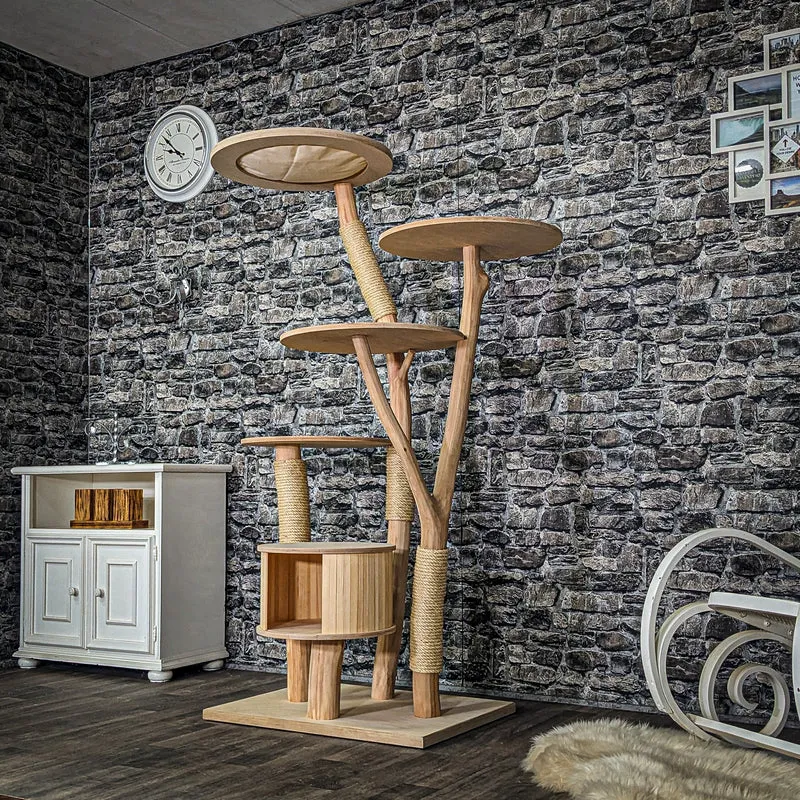Naturkratzbaum 3932 Kratzbaum Natur Holz Design 175 cm hoch Katzenbaum