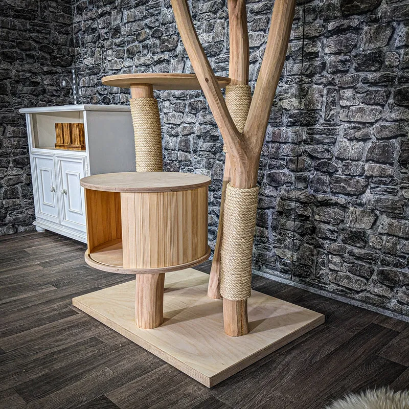Naturkratzbaum 3932 Kratzbaum Natur Holz Design 175 cm hoch Katzenbaum