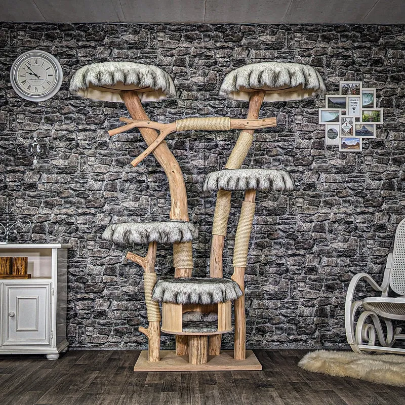Naturkratzbaum 3930 Kratzbaum Natur Holz Design 187 cm hoch Katzenbaum