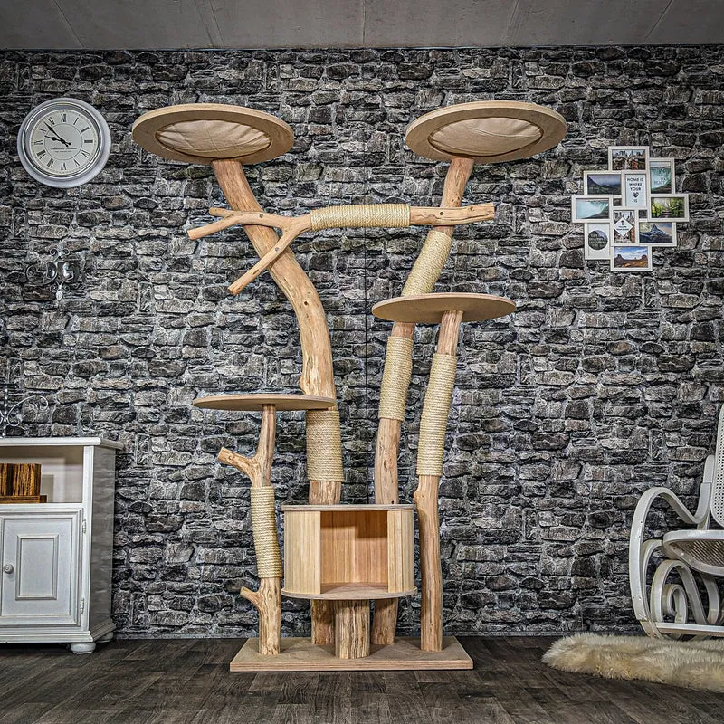 Naturkratzbaum 3930 Kratzbaum Natur Holz Design 187 cm hoch Katzenbaum