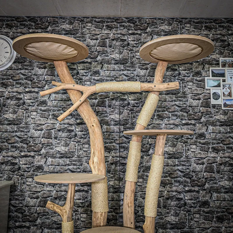Naturkratzbaum 3930 Kratzbaum Natur Holz Design 187 cm hoch Katzenbaum
