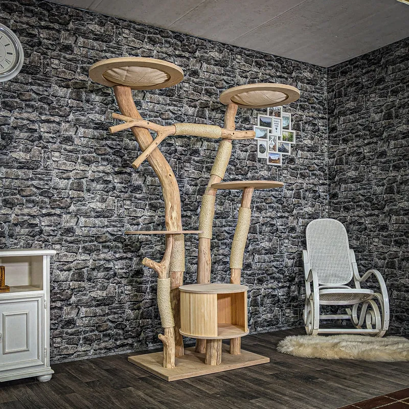 Naturkratzbaum 3930 Kratzbaum Natur Holz Design 187 cm hoch Katzenbaum
