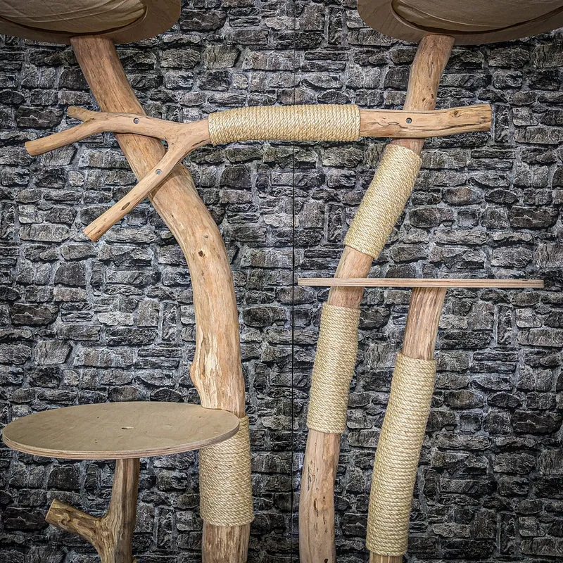 Naturkratzbaum 3930 Kratzbaum Natur Holz Design 187 cm hoch Katzenbaum