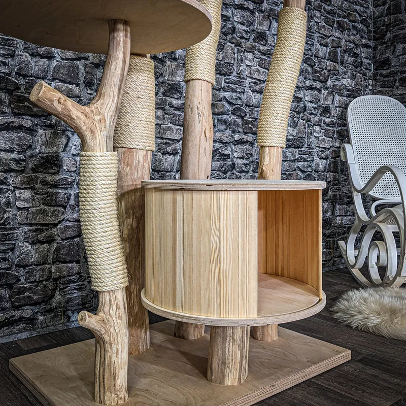 Naturkratzbaum 3930 Kratzbaum Natur Holz Design 187 cm hoch Katzenbaum
