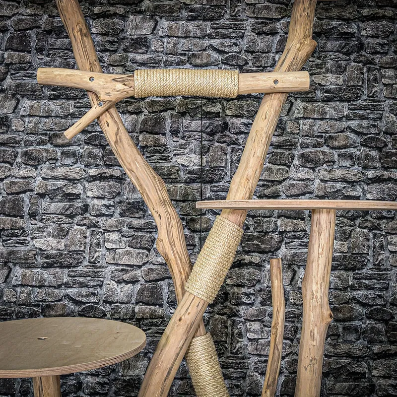 Naturkratzbaum 3924 Kratzbaum Natur Holz Design 195 cm hoch Katzenbaum