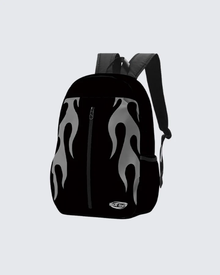 Flame Graphic Streetwear Backpack