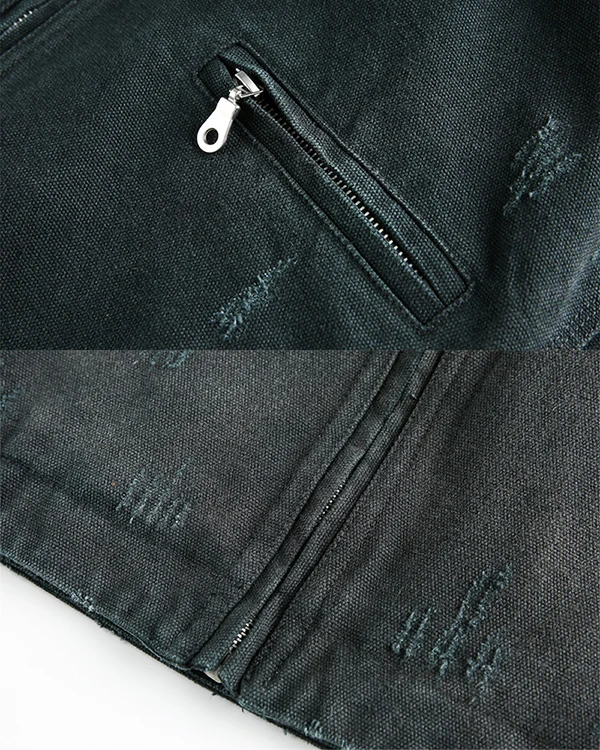 Vintage Punk Street Cargo Denim Jacket