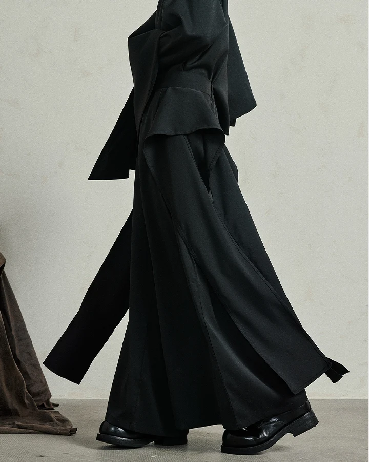Avant-Garde Wide-Leg High Waist Trousers