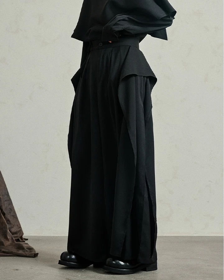 Avant-Garde Wide-Leg High Waist Trousers