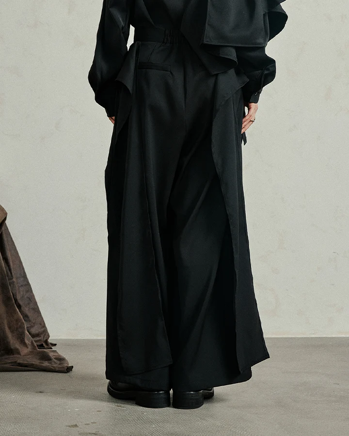 Avant-Garde Wide-Leg High Waist Trousers