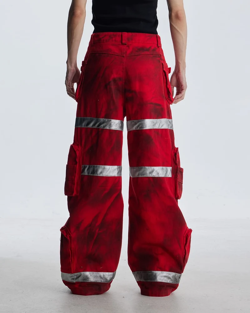 Reflective Distressed Denim Pants